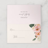 Aquarell Modernes rosa Pfirsichfarbenes Brautparty Platzkarte (Außenseite Aufgefaltet)
