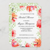 Aquarell Mohn Blume Bridal Dusche Einladung (Vorne/Hinten)