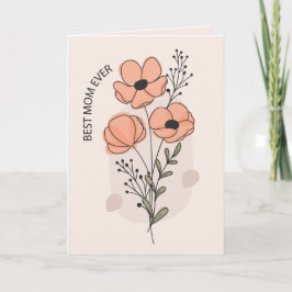 Aquarell-Mohn-Muttertags-Grußkarte Karte