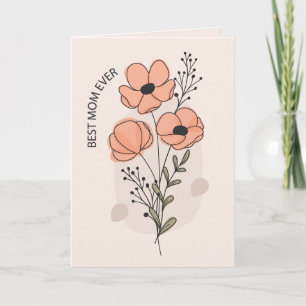 Aquarell-Mohn-Muttertags-Grußkarte Karte