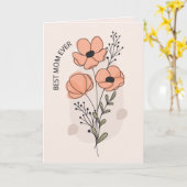 Aquarell-Mohn-Muttertags-Grußkarte Karte (Gelbe Blume)