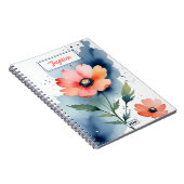 Aquarell-Mohn-Tanz Notizblock (Rechte Seite)