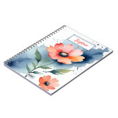 Aquarell-Mohn-Tanz Notizblock (Linke Seite)