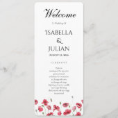 Aquarell-Mohn-und-Lavendel-Blumen-Hochzeitsprogram Programm (Vorderseite)