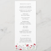 Aquarell-Mohn-und-Lavendel-Blumenhochzeit Programm (Rückseite)