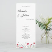 Aquarell-Mohn-und-Lavendel-Blumenhochzeit Programm (Stehend Vorderseite)