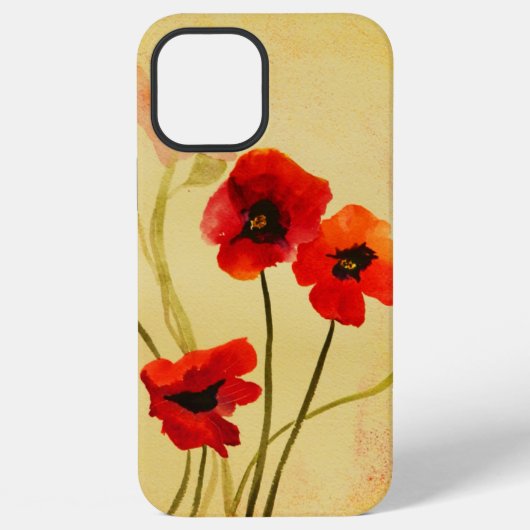 Aquarell-Mohnblumen iPhone Hülle (Rückseite)
