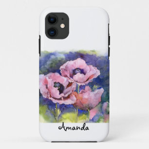 Aquarell-Mohnblumen Mohn rosa Blumen floral Schönh Case-Mate iPhone Hülle