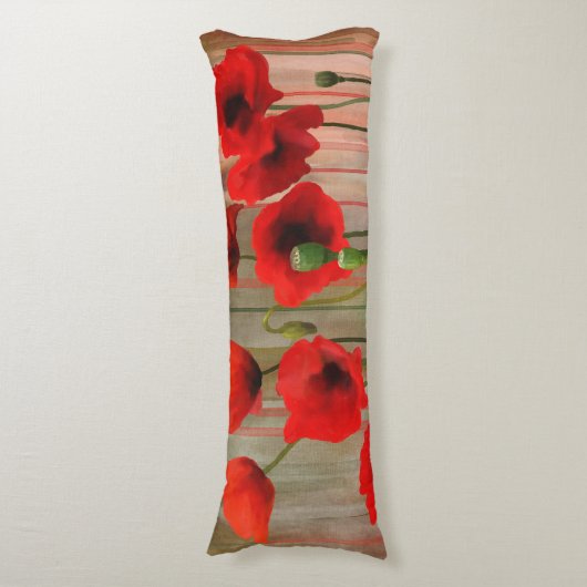 Aquarell-Mohnblumen Seitenschläferkissen (Vorderseite Vertikal)