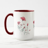 Aquarell-Mohnblumen Tasse (Links)