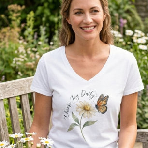 Aquarell-Monarchfalter und Gänseblümchen T-Shirt