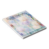 Aquarell-Monogramm lila Iris-Blumen Notizblock (angewinkelt)