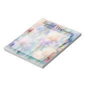 Aquarell-Monogramm lila Iris-Blumen Notizblock (Rotiert)