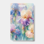 Aquarell-Monogramm lila Iris-Blüten Ausweis (Rückseite)