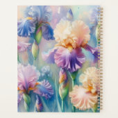 Aquarell-Monogramm lila Iris-Blüten Planer (Rückseite)