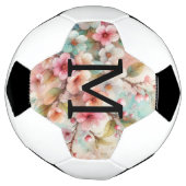 Aquarell-Monogramm mit rosa Kirschblüten  Fußball (Gedreht)