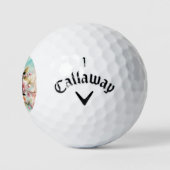 Aquarell-Monogramm mit rosa Kirschblüten Golfball (Logo)