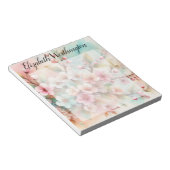 Aquarell-Monogramm mit rosa Kirschblüten  Notizblock (angewinkelt)