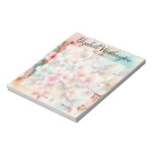 Aquarell-Monogramm mit rosa Kirschblüten  Notizblock (Rotiert)