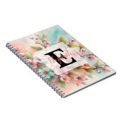 Aquarell-Monogramm mit rosa Kirschblüten  Notizblock (Rechte Seite)