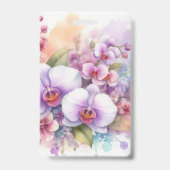 Aquarell-Monogramm mit rosa Orchideenblüten Ausweis (Rückseite)