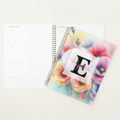 Aquarell-Monogramm mit rosa roten Mohnblumen Planer (Anzeige)