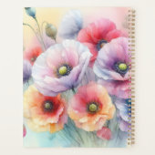 Aquarell-Monogramm mit rosa roten Mohnblumen Planer (Rückseite)