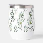 Aquarell-Monogramm-Name Olivenzweige-Muster (Rechts)