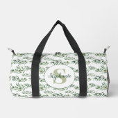 Aquarell-Monogramm-Name Olivenzweige-Muster Duffle Bag (Vorderseite)