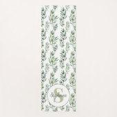 Aquarell-Monogramm-Name Olivenzweige-Muster Yogamatte (Vorderseite)