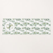 Aquarell-Monogramm-Name Olivenzweige-Muster Yogamatte (Vorderseite (Horizontal))