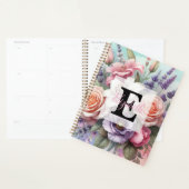 Aquarell-Monogramm rosa lila Blumen  Planer (Anzeige)