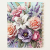Aquarell-Monogramm rosa lila Blumen  Planer (Rückseite)