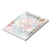 Aquarell-Monogramm rosa Lilien Blumen  Notizblock (Rotiert)