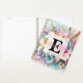 Aquarell-Monogramm rosa Lilien Blumen Planer (Anzeige)