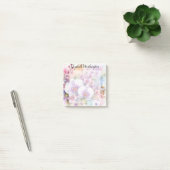 Aquarell-Monogramm rosa Orchideenblüten Post-it Klebezettel (Büro)