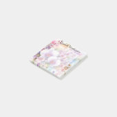 Aquarell-Monogramm rosa Orchideenblüten Post-it Klebezettel (angewinkelt)