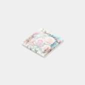Aquarell-Monogramm rosa Rosen Blumen Post-it Klebezettel (angewinkelt)