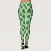 Aquarell-Monstera-Blattmuster Leggings (Rückseite)