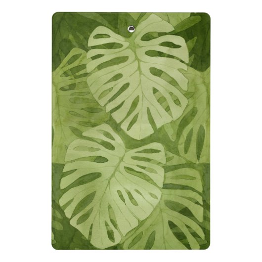 Aquarell Monstera Muster Mini Klemmbrett (Rückseite)
