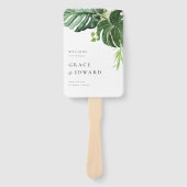 Aquarell Monstera Tropical Hochzeitsprogramm Fächer (Vorderseite)