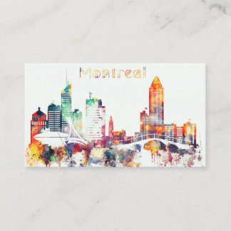 Aquarell-Montreal-Skyline Visitenkarte