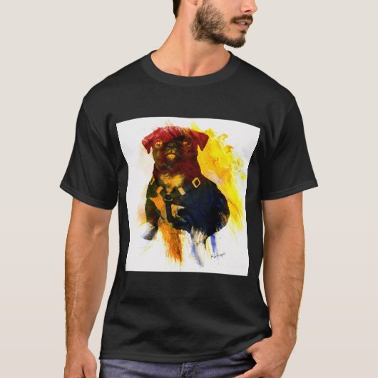 Aquarell-Mops-Welpe T-Shirt (Vorderseite)