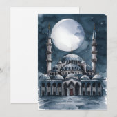 Aquarell-Moschee Feiertagskarte (Vorne/Hinten)