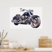Aquarell-Motorrad Poster (Küche)