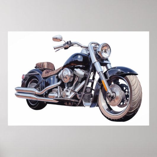 Aquarell-Motorrad Poster (Vorne)