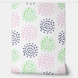 Aquarell Multi Color Pink Blue Green Blume Tapete