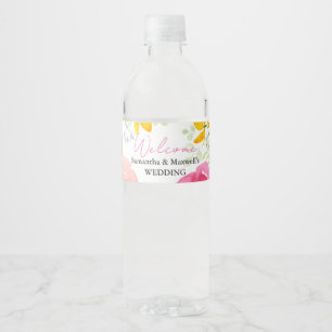Aquarell-Multicolor-Blumen individuell Wasserflaschenetikett