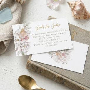 Aquarell-Muscheln Florale Babyparty Buchanfrage Begleitkarte