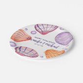 Aquarell-Muscheln-Papierteller Pappteller (Schrägansicht)
